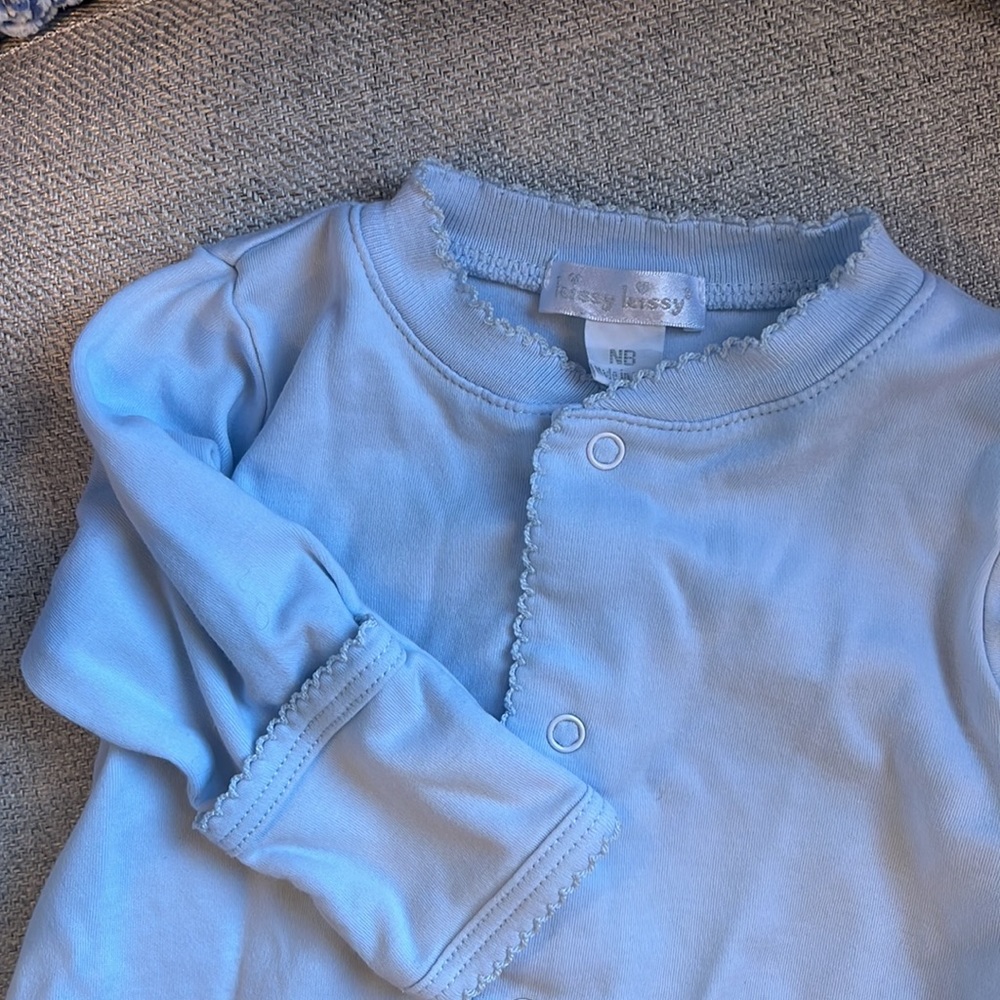 Kissy Kissy Blue Convertible Gown/Romper NB